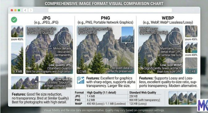 JPG vs PNG vs WebP image format comparison