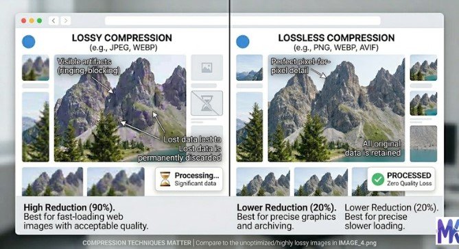 Lossy vs lossless image compression comparison