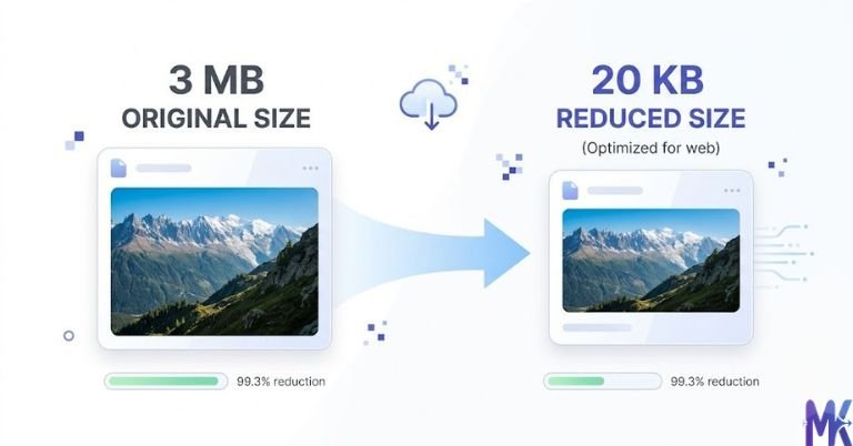 compress image to 20KB online tool interface illustration