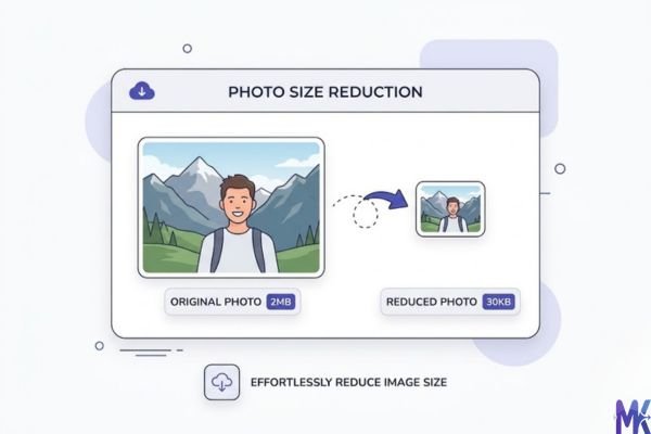 compress image to 30KB online tool interface illustration