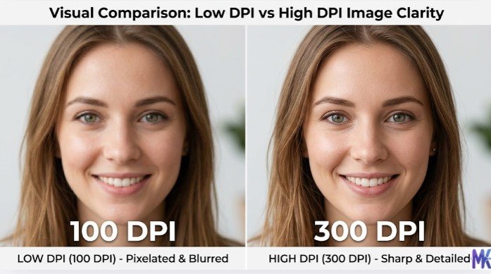 dpi comparison image quality 100 vs 300 dpi