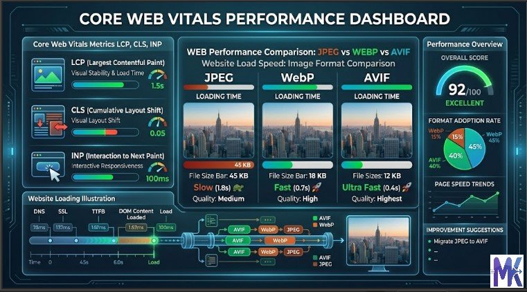 how images affect core web vitals LCP CLS INP performance