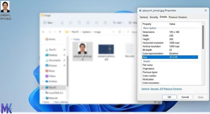 how to check image size on windows properties