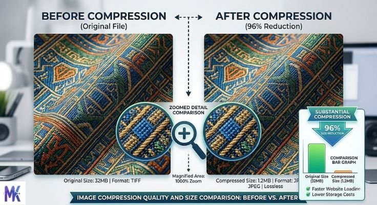 image compression before and after quality comparison