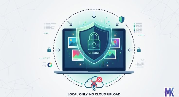 Secure local image compression with privacy protection concept