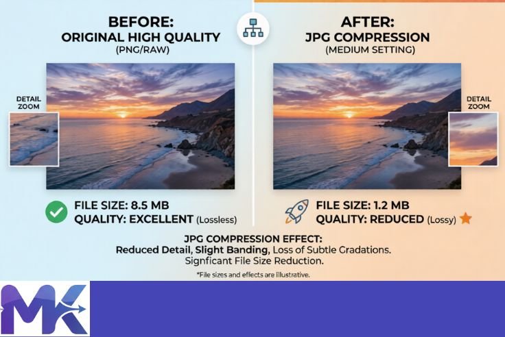 jpg compression example showing reduced file size with slight quality loss