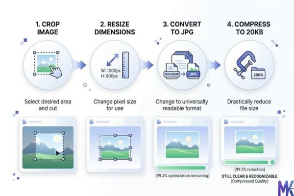 steps to compress image to 20KB for government forms