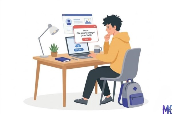 student facing file size error while uploading photo online