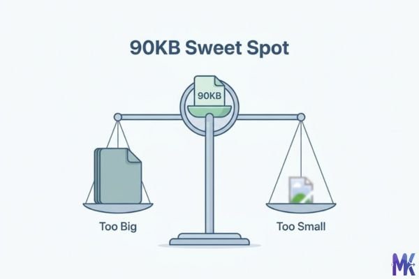 Balance showing 90KB as ideal image size