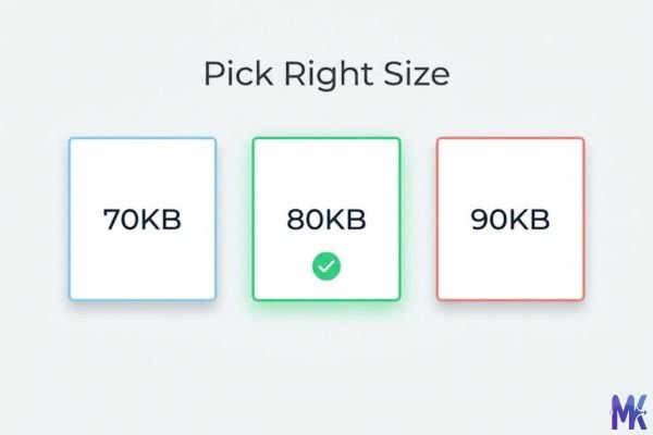 Comparison of 70KB 80KB and 90KB image sizes