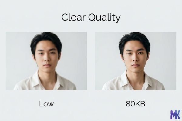 Comparison of low quality and 80KB compressed image