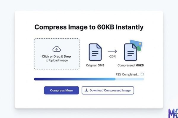 Compress image to 60KB online for visa, CV and government forms