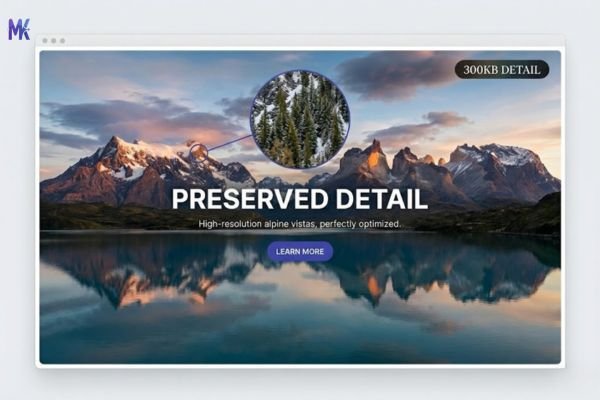 High detail image clarity at optimized file size