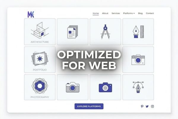 Creative platforms using optimized portfolio images