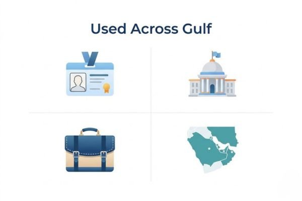 Icons representing Gulf government and job platforms