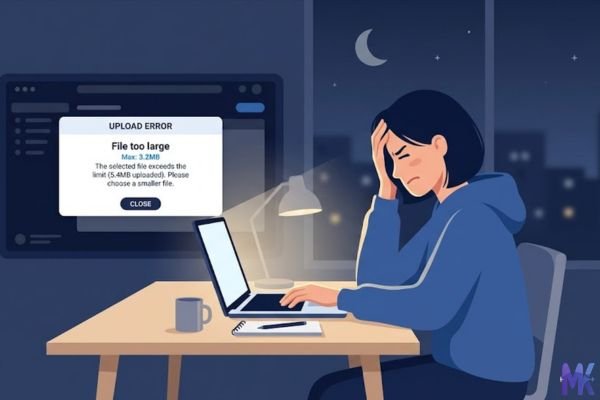 User facing file upload error due to large image size on a government portal