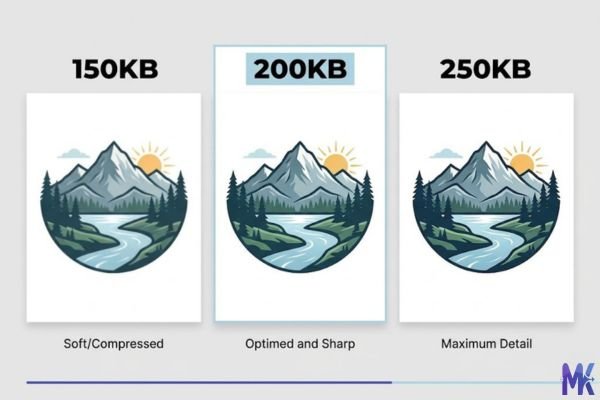 Visual quality comparison of compressed image levels