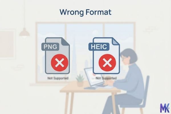 Warning about using incorrect image formats for compression