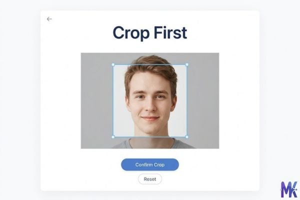 Cropping image before compression